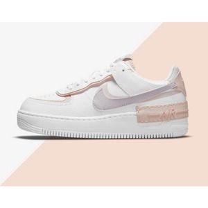 NWOT Nike Women's Air Force 1 Low Shadow White Amethyst Ash Pink Oxford US 9.5